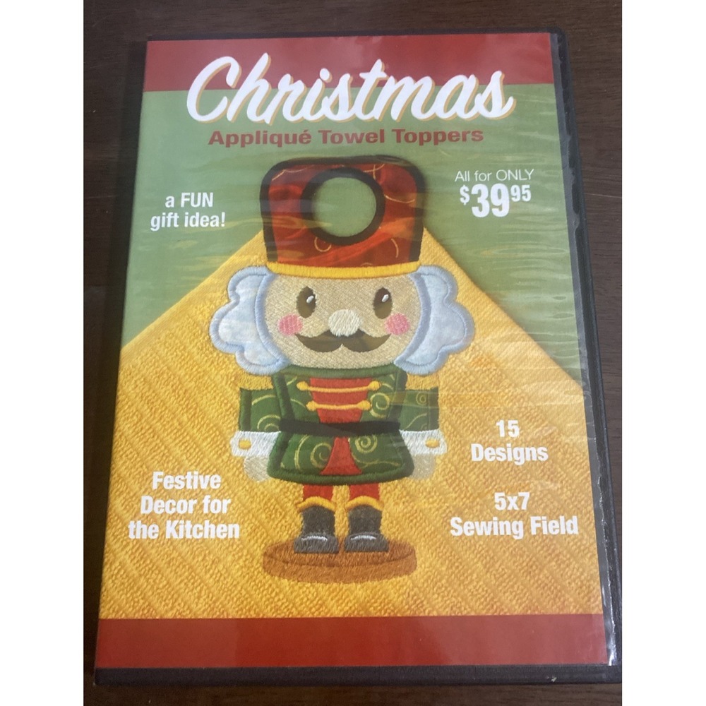DAKOTA COLLECTIBLES CHRISTMAS APPLIQUE TOWEL TOPPERS 15 DESIGNS 5X7 HOOP‎